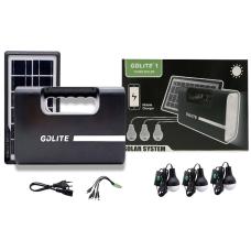 Портативна станція для заряджання GD 1/8418 з 3 лампами та сонячною панеллю (16 шт.)