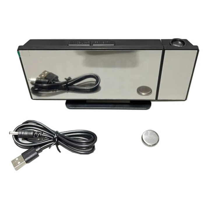 Годинник мережевий проєкційний VST-896S-4, зелений, температура, USB (40)