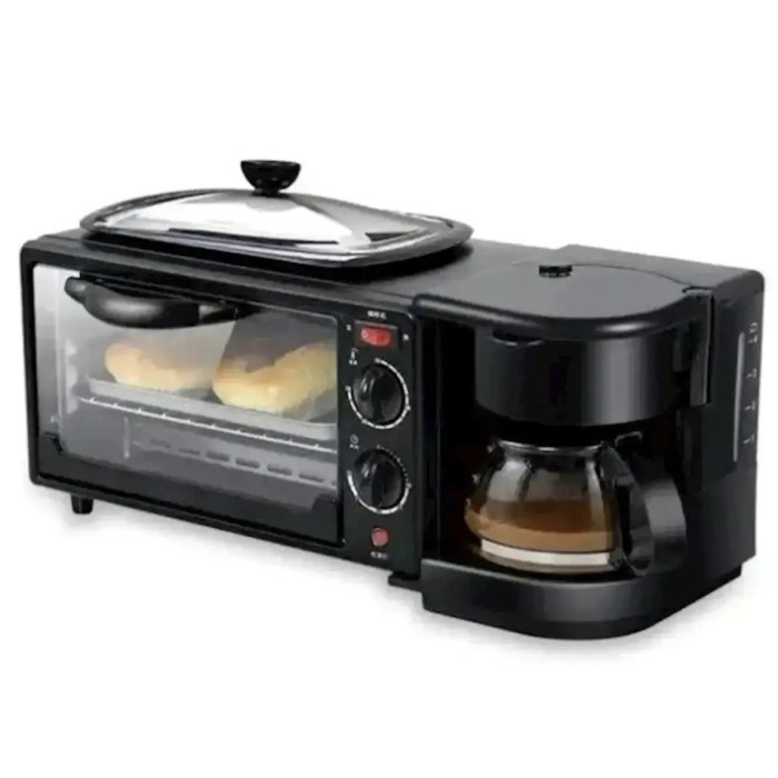 Електрична піч + кавоварка + гриль Сковорода 3в1 ZP-116 (6)