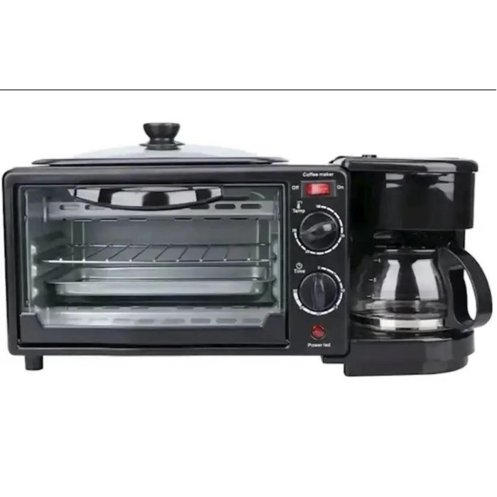 Електрична піч + кавоварка + гриль Сковорода 3в1 ZP-116 (6)