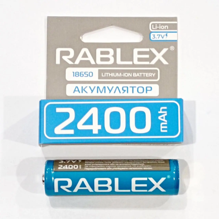 Акумулятори із захистом Rablex RB-18650/2400 ( 18650/3.7V/2400mAh)