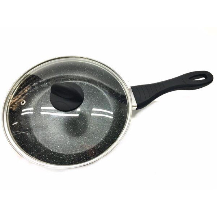 BN-568 (6) — Сковорода з кришкою 24 см, h — 5 см мармурове покр