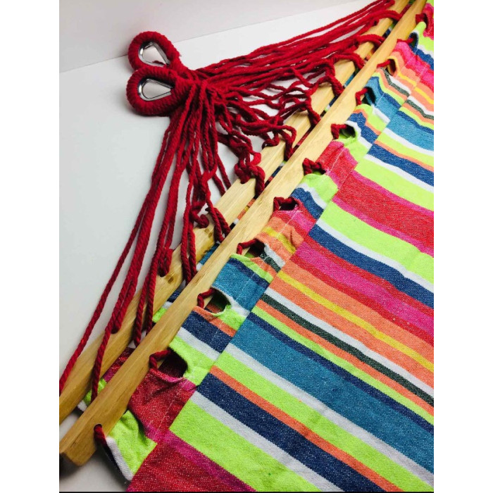 Тканинний гамак Amazonas 100 х 200 см, з планкою, різнобарвна, бавовна, чохол ART6015 (20 шт./ясть)