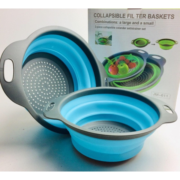 Друшляк силіконовий складаний великий + маленький Collapsible filter bassets JM-611 (54 шт./ясть)