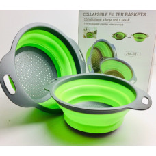 Друшляк силіконовий складаний великий + маленький Collapsible filter bassets JM-611 (54 шт./ясть)