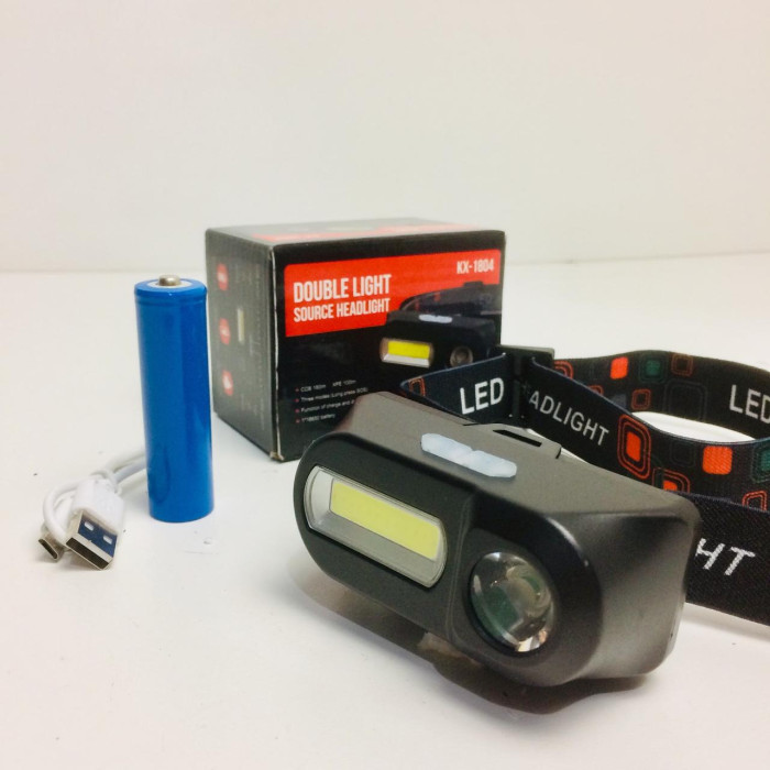 Налобний ліхтар акумуляторний KX 1804/ 6985 XPE+COB (240 шт./ясть)