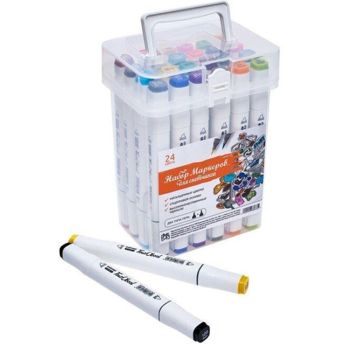 Набір маркерів для скетчингу (24 маркерів) білий (40 шт./ясть)