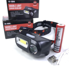 Налобний ліхтар акумуляторний KX 1804/ 6985 XPE+COB (240 шт./ясть)