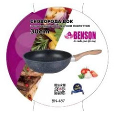 Сковорода 30 см, ручка Soft touch, під дерево WOK BN 487 (6 шт./ясть)