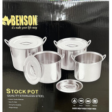 Набір посуду неіржавка (Stock Pot) 8 пр 7,5 л,9,5л, 13 л, 17 л BN-289 (4 шт./ясть)