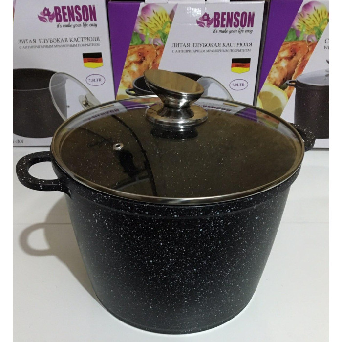 Каструля з кришкою мармур 7 л BN-301 (4)