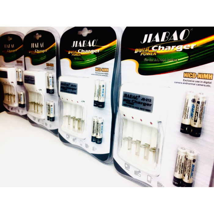 Комплект Зарядний + батареки мікропалчик JB-212, AAA (60 шт./ясть)