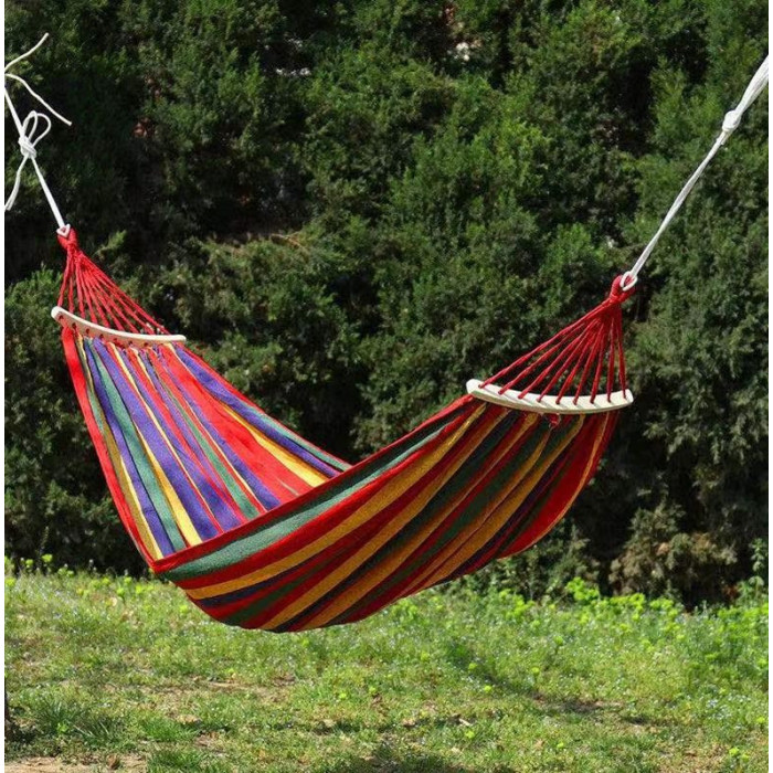 Тканинний гамак Amazonas 150 х 200 см, з планкою, різнобарвна, бавовна, чохол ART6017/ 1166 (40 шт./ясть)
