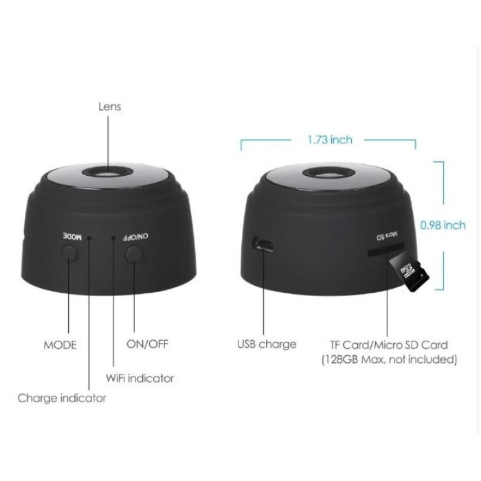 Міні IP-камера A9 Wi-Fi HD (нічне бачення) (200 шт./ясть)