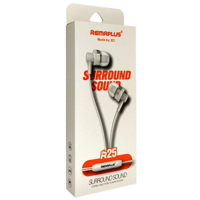 Навушники вакуумні з мікрофоном REMAPLUS R 25 (120 шт./ясть)