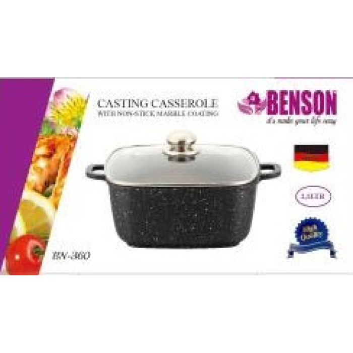 Каструля з кришкою 2,1л, 18 см Квадрат, Мармурове покр BN 360 (8 шт./ясть)