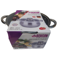 Каструля з кришкою-Нерж.сталь 6,5 л (24*14см) BN-599 (6 шт./ясть)