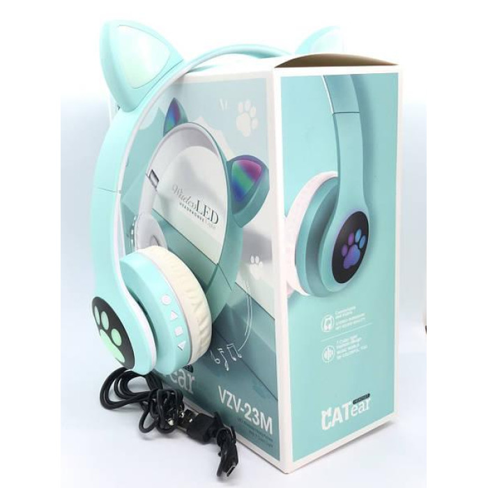 Бездротові Bluetooth-навушники з вушками Cat Ear VZV-23M/7805 з LED-підсвіткою (100 шт./ясть)