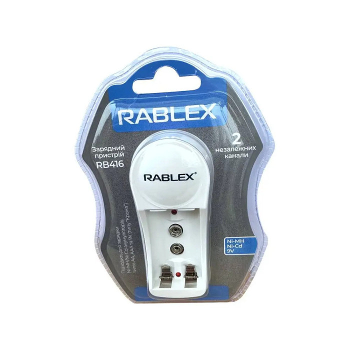 Зарядний пристрій для акумуляторів пальчикових, мініпальчикових і крони Rablex RB-416 (60)