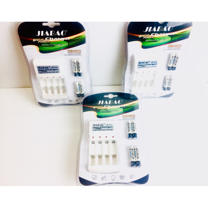 Комплект Зарядний + батареки пальчик JB-212"/ 3278, AA (60 шт./ясть)