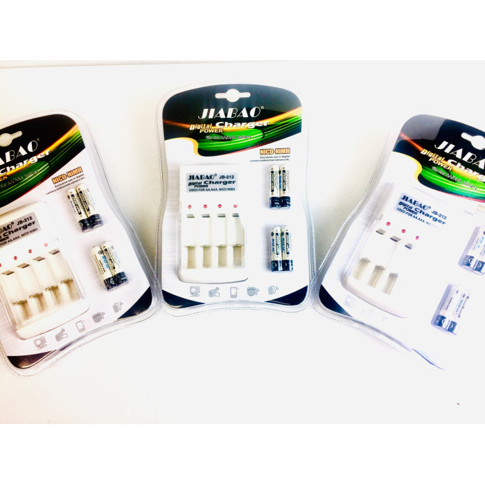Комплект Зарядний + батареки пальчик JB-212"/ 3278, AA (60 шт./ясть)