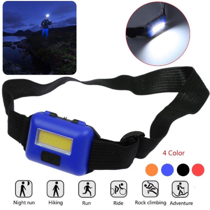 Налобний ліхтар на 3 мікропальчикові батарейки T-89/ 1258/ 10W COB (720 шт./ясть)