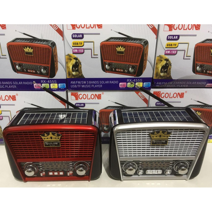 Радіоприймачі-GOLON-RX 455 SOLAR USB+SD (24 шт./яскравий)