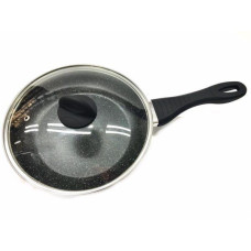 BN-570 (6) — Сковорода з кришкою 28 см, h — 5.2 см мармурове покр