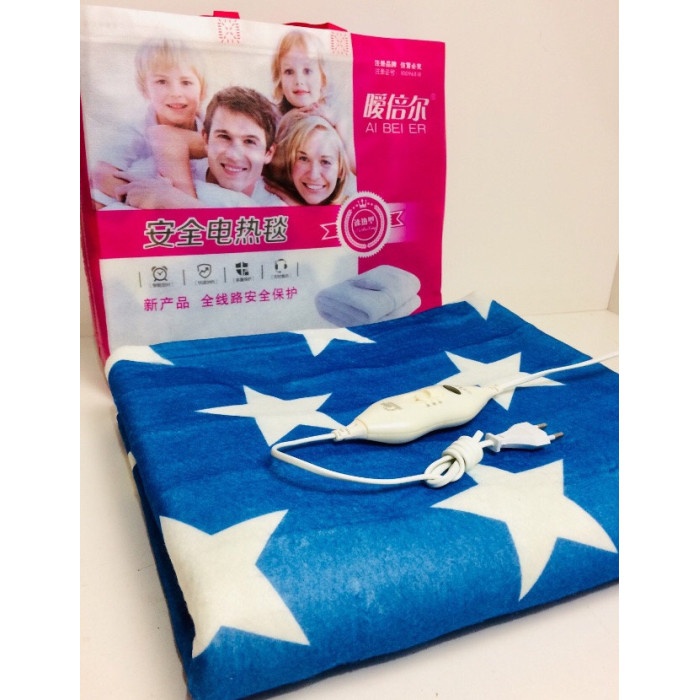 Електропростирадло із сумкою 150 * 120 біла зірка на синьому тлі ART-7418 (20 шт.)