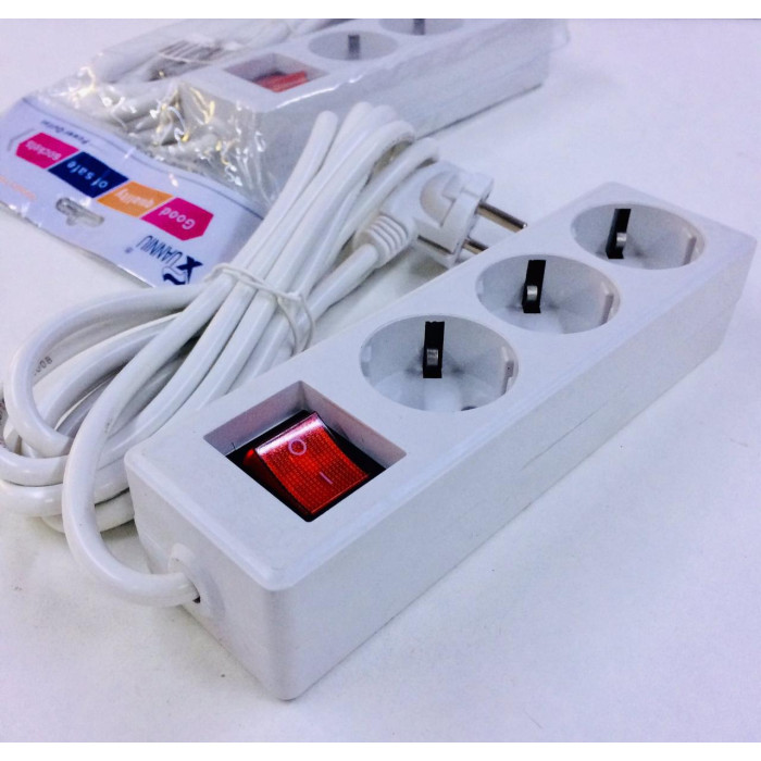 Мережевий фільтр XN 03/ 7992 3M+3 розеток (60 шт./яский)