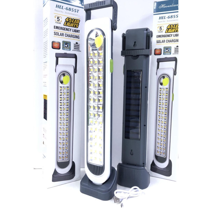 Ліхтар-лампа, світлодіодна, акумуляторна з повербанком і сонячною панеллю HEL 6855 T (35 шт./ясть)
