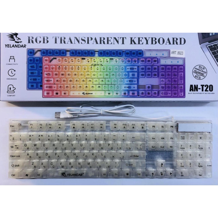Клавіатура з різнобарвною підсвіткою ART 8923 (30)