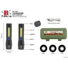 Ліхтар Police з бічною підсвіткою BL C61 COB+USB CHARGE (240 шт./ясть)