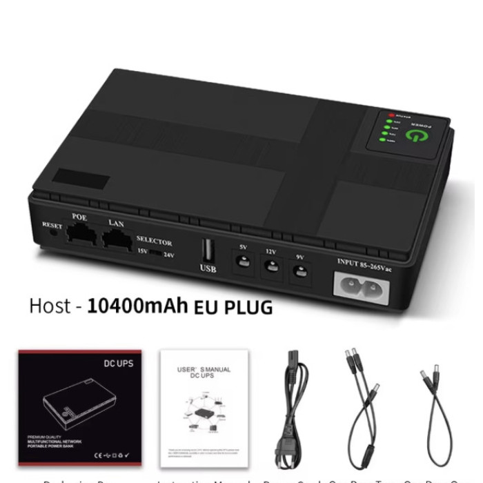 Безперебійник UPS для Роутера mini ups підтримує 5/9/12В, 10400 мА·год (20)
