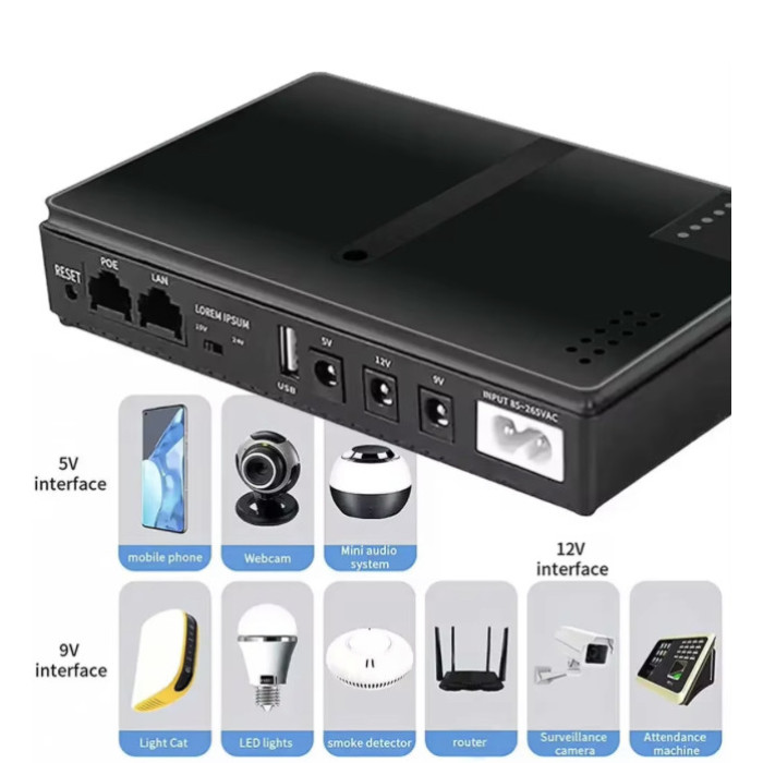 Безперебійник UPS для Роутера mini ups підтримує 5/9/12В, 10400 мА·год (20)