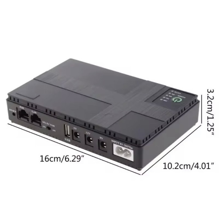 Безперебійник UPS для Роутера mini ups підтримує 5/9/12В, 10400 мА·год (20)