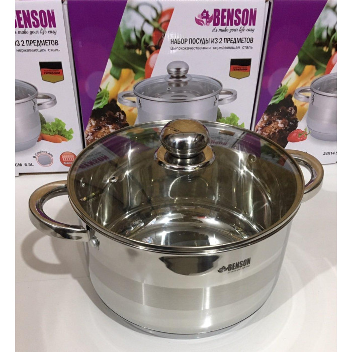 Каструля з кришкою нержсталь 6.5 л BN-221-H (4)