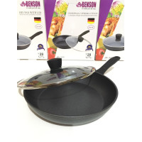 Сковорода з кришкою мармур покриття 24 см BENSON BN-342 (8 шт./ясть)