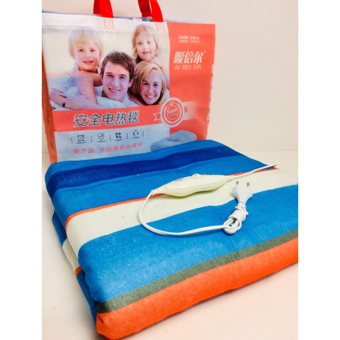 Електропростирадло із сумкою 150 * 170 різнобарвні смужки ART-7420 (18 шт./ясть)