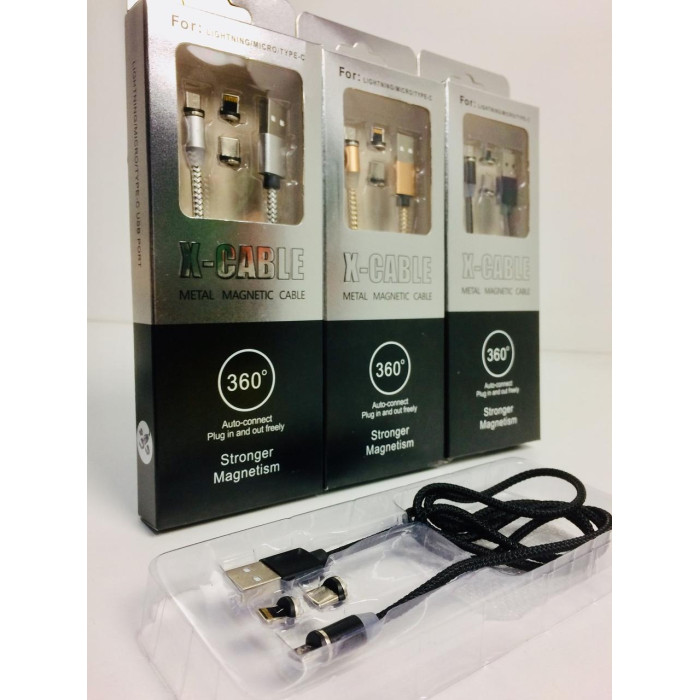 USB кабель на магните 3 B1 5160/ 4994 USB/micro/iphone/ TPS (250 шт/ящ)