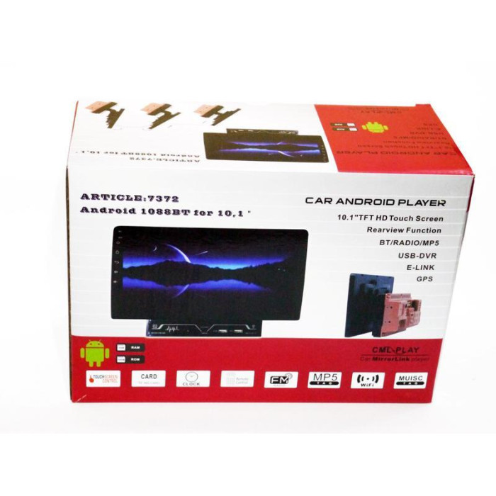 Автомагнітола MP5 1088 BT/ 7372 2Din 10.1" Android 9 GPS 4 ядра 1g оперативної 16g вбудованої