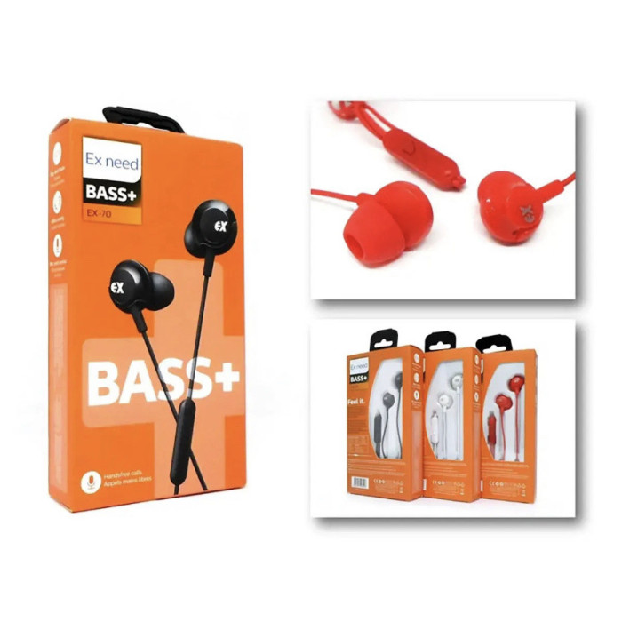 Навушники вакуумні з мікрофоном EX 70/8537 ( 120 шт./яск.)