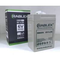 Акумуляторна батарея 6В 4,5Ач 70х47х100 Rablex RB 604 (20 шт/ящ)