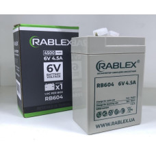 Акумуляторна батарея 6В 4,5Ач 70х47х100 Rablex RB 604 (20 шт/ящ)