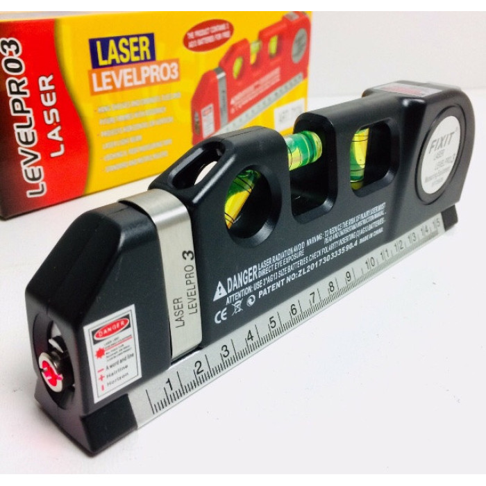 Лазерний рівень із вбудованою рулеткою LASER LEVELPRO3 ART-7124 (100 шт./яский)