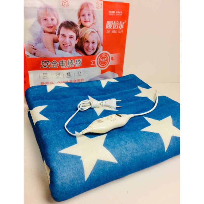 Електропростирадло із сумкою 150 * 170 біла зірка на синьому тлі ART-7421 (18 шт)