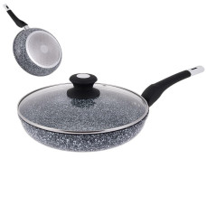 Сковорода UNIQUE UN-5113-20 см з кришкою/граніт світлий (6 шт./ясть)