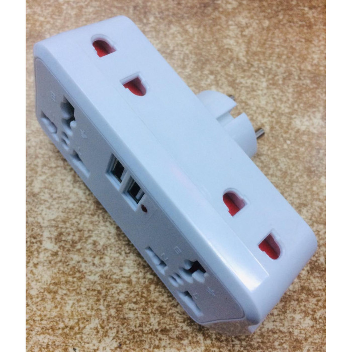 Трійник у розетку з USB OULONE ART-807-1 (150)