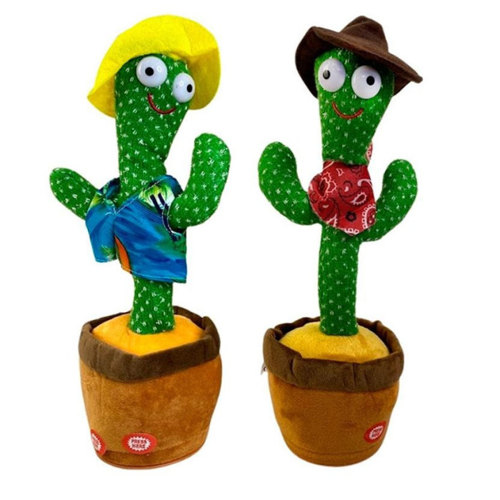 Танцювальний кактус, що співає 120 пісень, з підсвіткою працює від батарейок EL 2323 (100 шт./ясть)