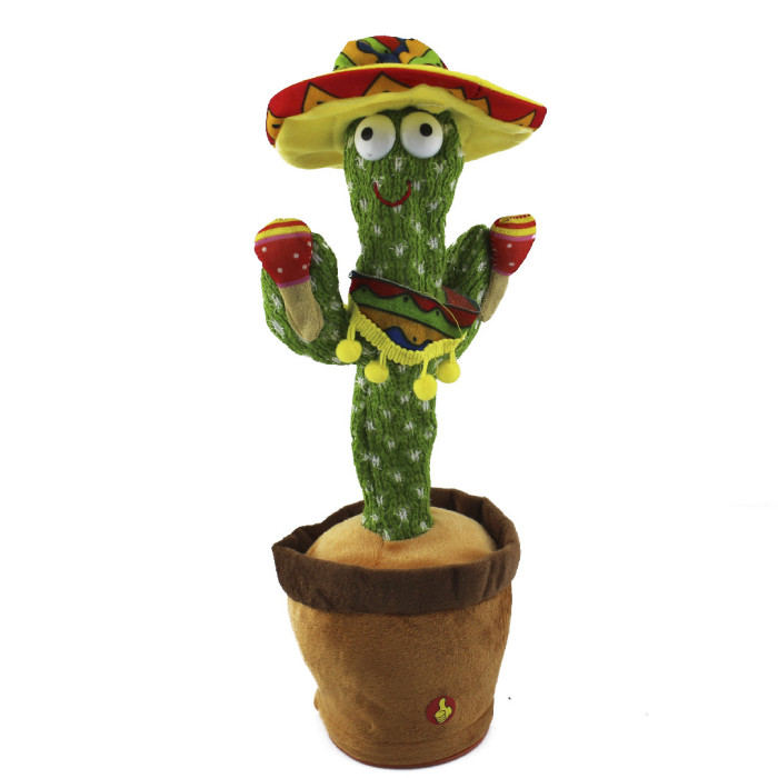 Танцювальний кактус, що співає 120 пісень, з підсвіткою працює від батарейок EL 2323 (100 шт./ясть)